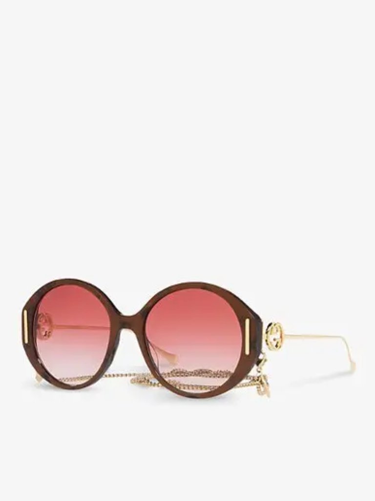 New Gucci Sunglasses With Gold Chain Women Gucci Gg1202s 004